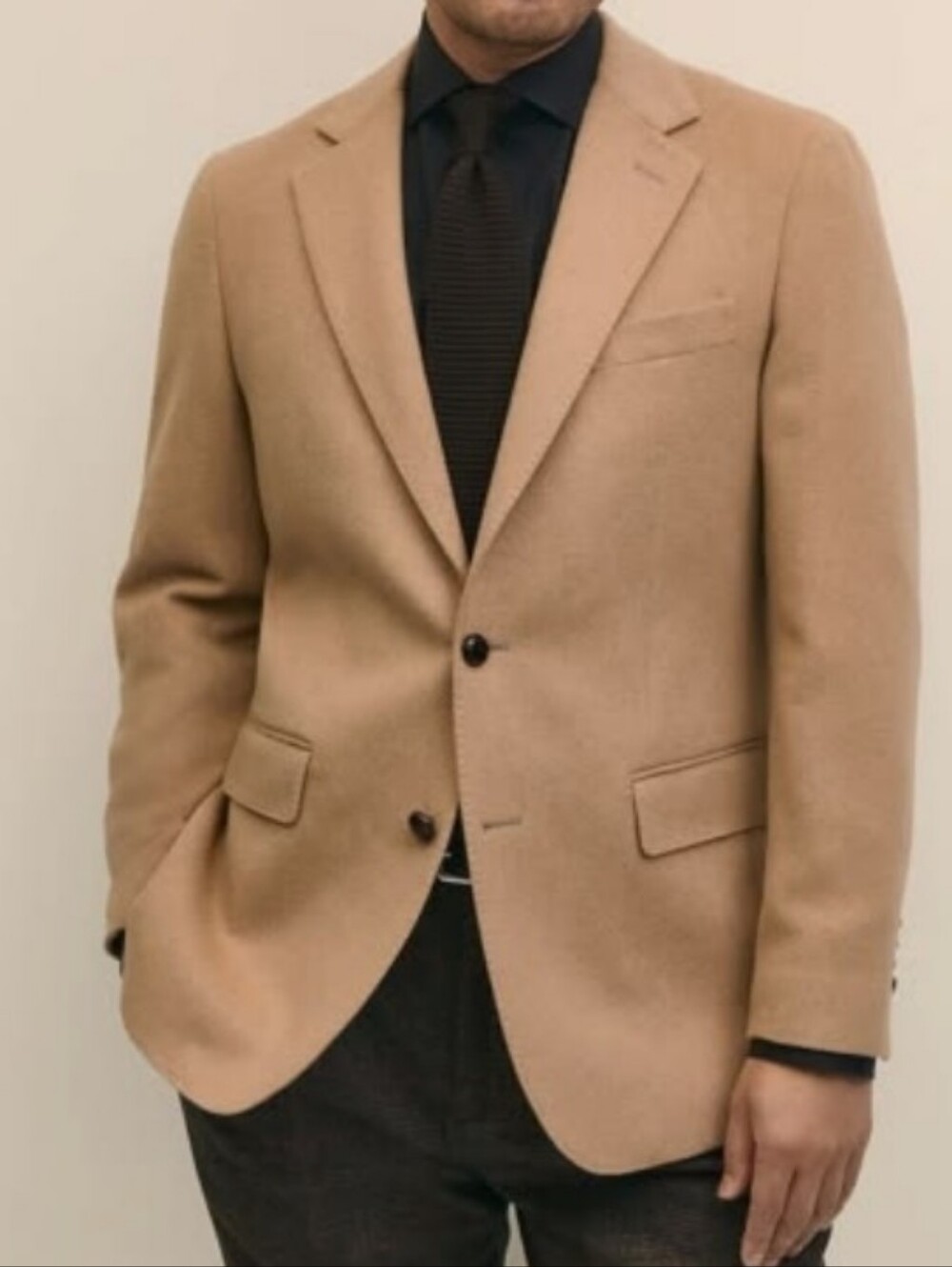 100% CASHMERE TAN SPORT COAT BLAZER